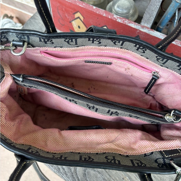 Dooney & Bourke Signature Canvas and Leather Handbag - Picture 6 of 11